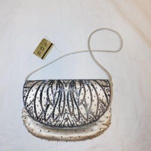 NEW with tags - Embellished Silver Crossbody Wallet by ADR with Silver Chain